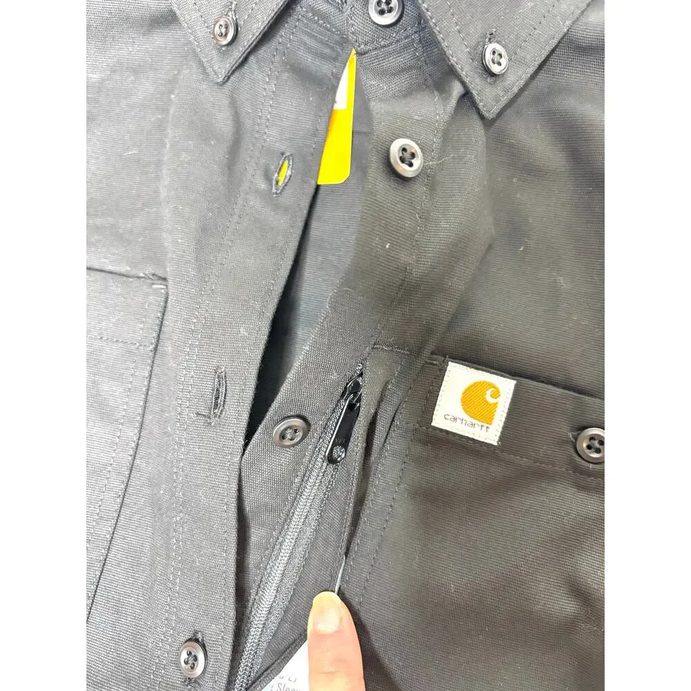 Carhartt Women’s Rugged Flex Relaxed Fit Canvas Long Sleeve Black Work Shirt XS - Picture 5 of 7